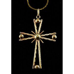 Atomic Mod Cross Pendant on Chain Necklace